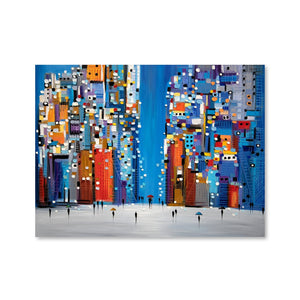 Night Square Canvas Art Clock Canvas