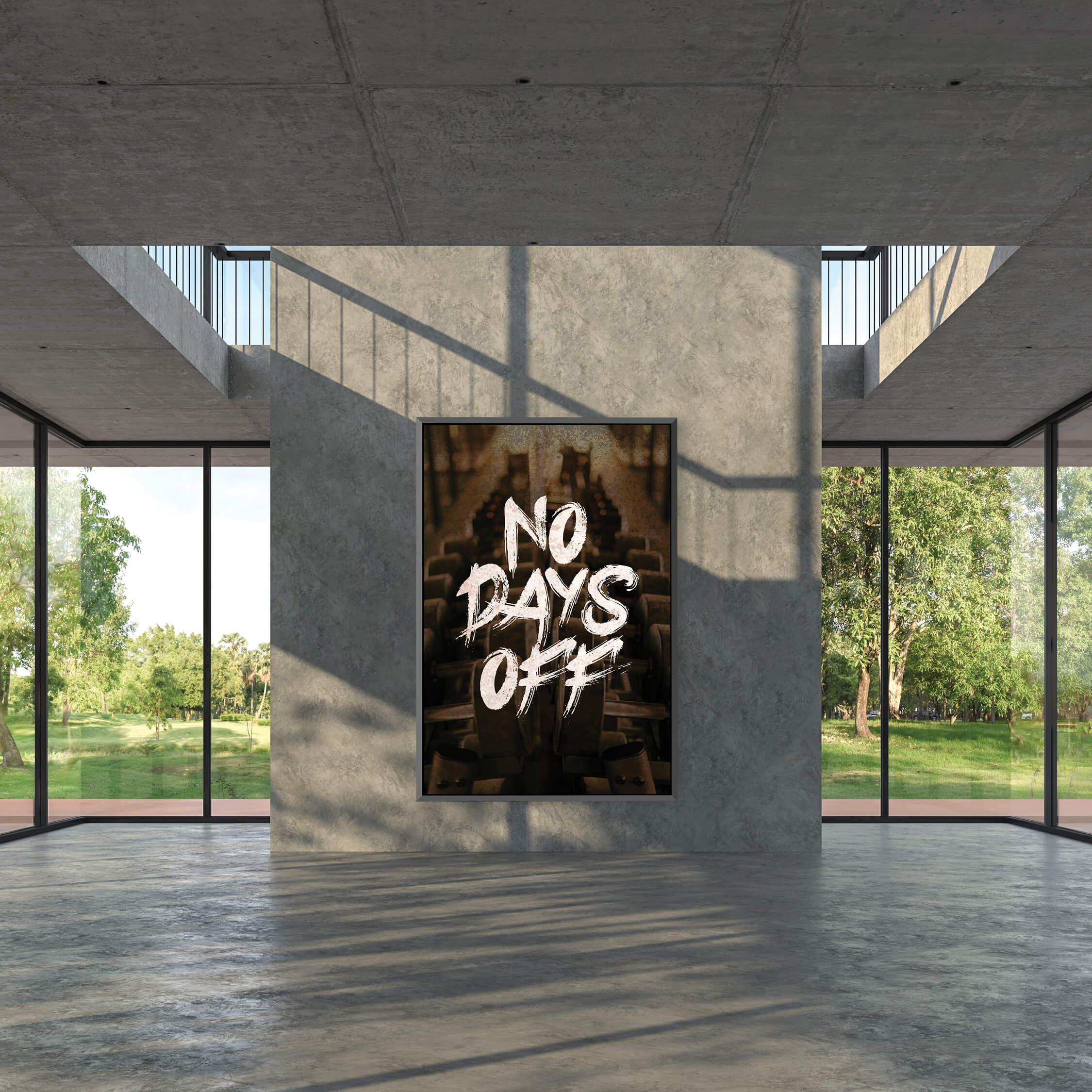 No Days Off Clock Canvas