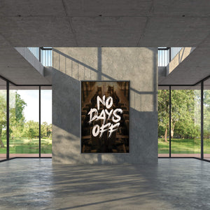 No Days Off Clock Canvas