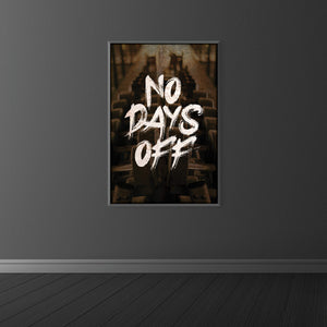 No Days Off Clock Canvas
