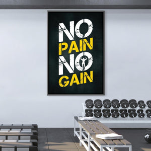 No Pain No Gain Canvas Art Clock Canvas
