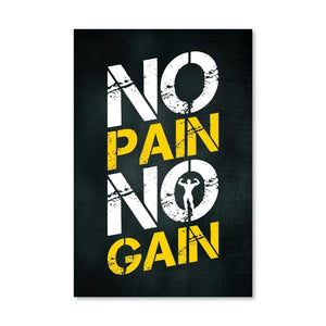 No Pain No Gain Canvas Art Clock Canvas