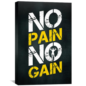 No Pain No Gain Canvas Art 30 x 45cm / Unframed Canvas Print Clock Canvas