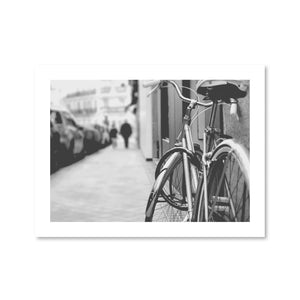 Noir Bicycle Print Art Clock Canvas