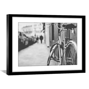Noir Bicycle Print Art Clock Canvas