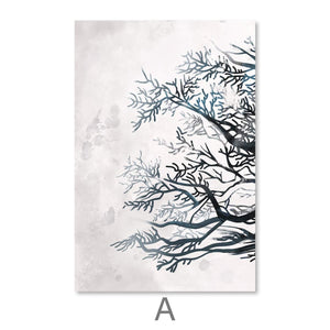 Noir Branches Canvas Art A / 30 x 45cm / Unframed Canvas Print Clock Canvas