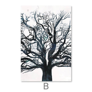 Noir Branches Canvas Art B / 30 x 45cm / Unframed Canvas Print Clock Canvas
