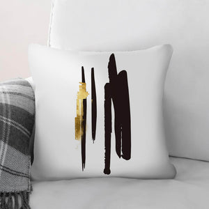 Noir Brush Work C Cushion Cushion Cushion Square Clock Canvas