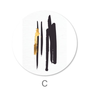 Noir Brush Work - Circle Canvas Art C / 40 x 40cm / Standard Gallery Wrap Clock Canvas