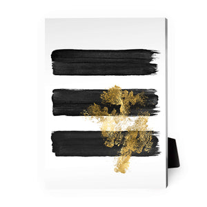 Noir Brushwork B Desktop Canvas Desktop Canvas 13 x 18cm Clock Canvas