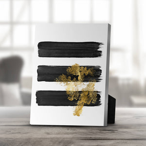 Noir Brushwork B Desktop Canvas Desktop Canvas 20 x 25cm Clock Canvas