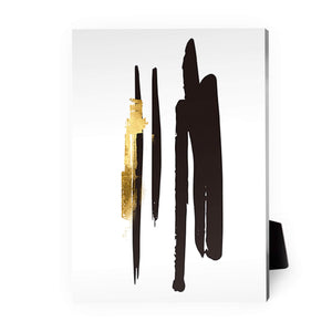 Noir Brushwork C Desktop Canvas Desktop Canvas 13 x 18cm Clock Canvas