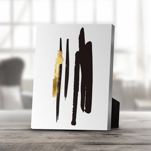 Noir Brushwork C Desktop Canvas Desktop Canvas 20 x 25cm Clock Canvas