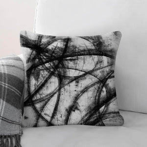 Noir Lines Cushion Cushion Cushion Square Clock Canvas