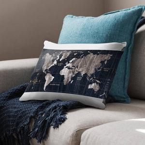 Noir Map Cushion Cushion Cushion Landscape Clock Canvas