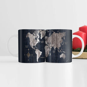 Noir Map Mug Mug White Clock Canvas