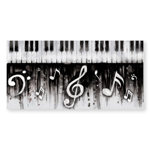 Noir Piano Canvas Art Clock Canvas