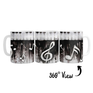 Noir Piano Mug Mug White Clock Canvas