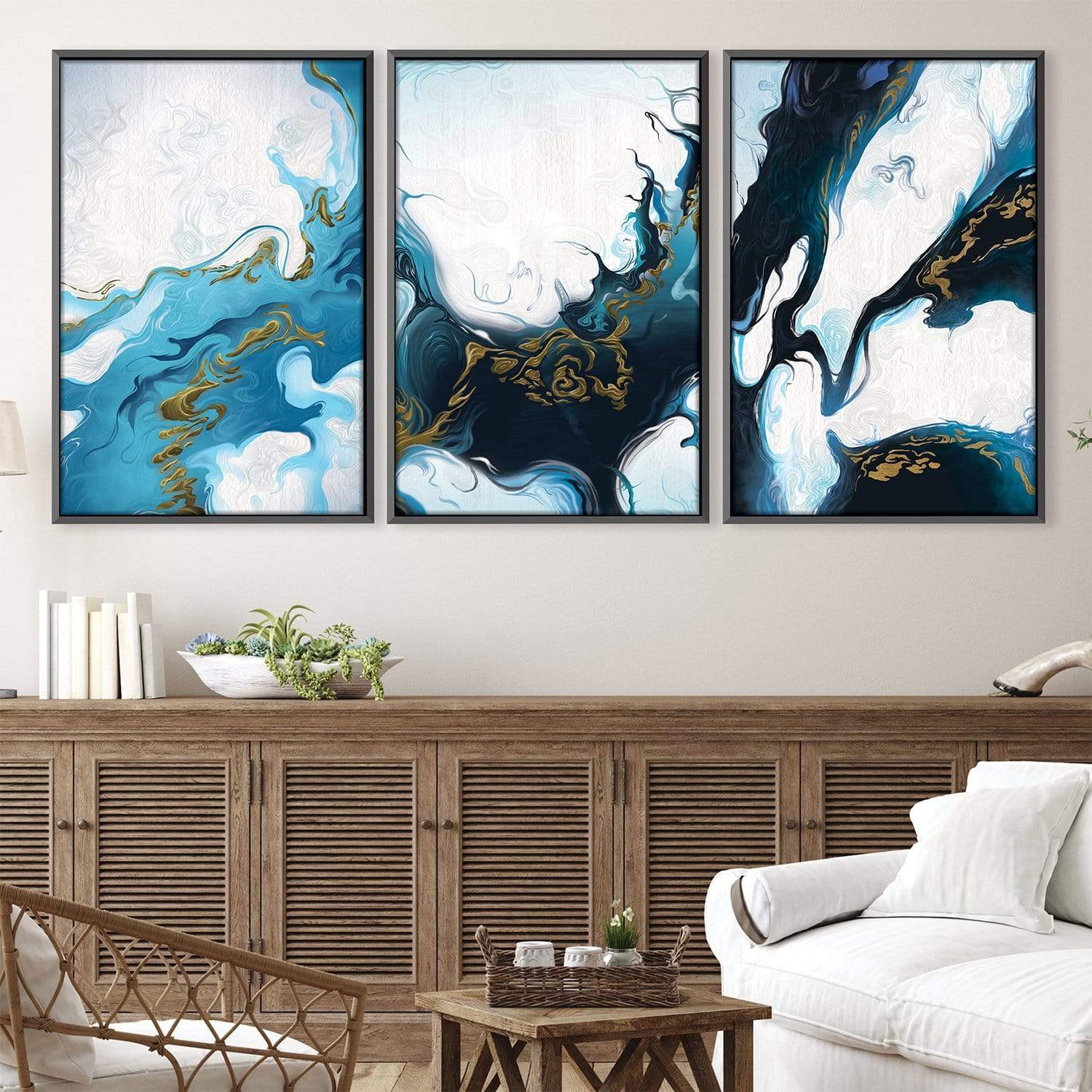 Nordic River Canvas Art Clock Canvas