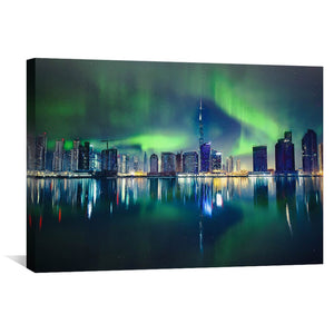 Northern Reflection Canvas Art 45 x 30cm / Unframed Canvas Print Clock Canvas