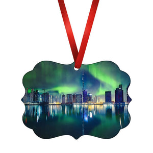 Northern Reflection Ornament Christmas Ornament Victorian 10.8 x 8cm Clock Canvas