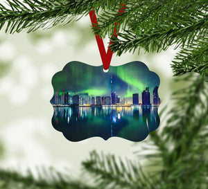 Northern Reflection Ornament Christmas Ornament Victorian 10.8 x 8cm Clock Canvas