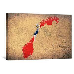 Norway Canvas Art 45 x 30cm / Unframed Canvas Print Clock Canvas