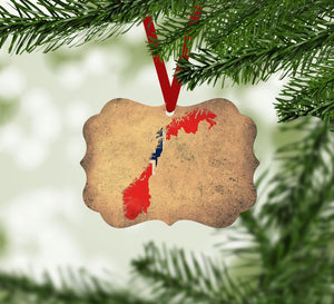 Norway Ornament Christmas Ornament Victorian 10.8 x 8cm Clock Canvas