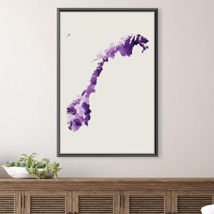 Norway Watercolor Canvas Art Clock Canvas