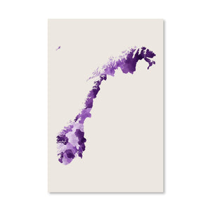 Norway Watercolor Canvas Art Clock Canvas