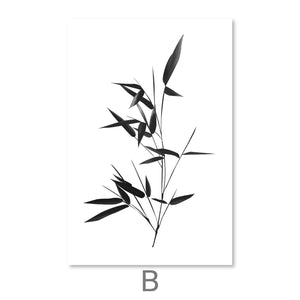 Obsidian Leaf Canvas Art B / 30 x 45cm / Unframed Canvas Print Clock Canvas