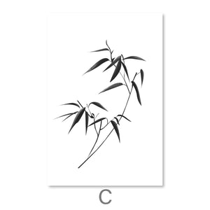 Obsidian Leaf Canvas Art C / 30 x 45cm / Unframed Canvas Print Clock Canvas