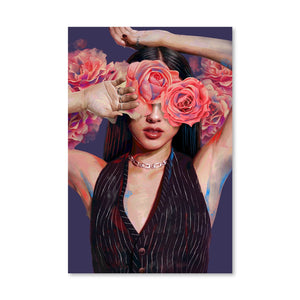 Olivias Flowers Canvas Art Clock Canvas