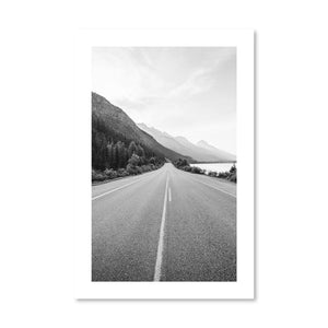 Open Road Print Art Clock Canvas