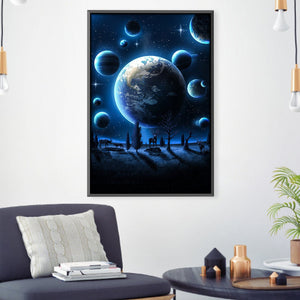 Other Worlds Canvas Art Clock Canvas