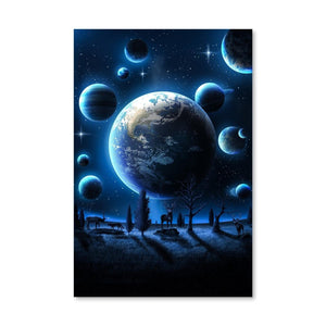 Other Worlds Canvas Art Clock Canvas