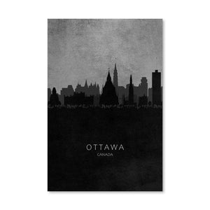 Ottawa-Skyline Canvas Art Clock Canvas