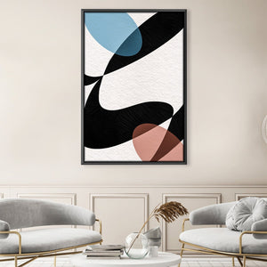 Overlapping Abstract Oval Canvas Art Clock Canvas