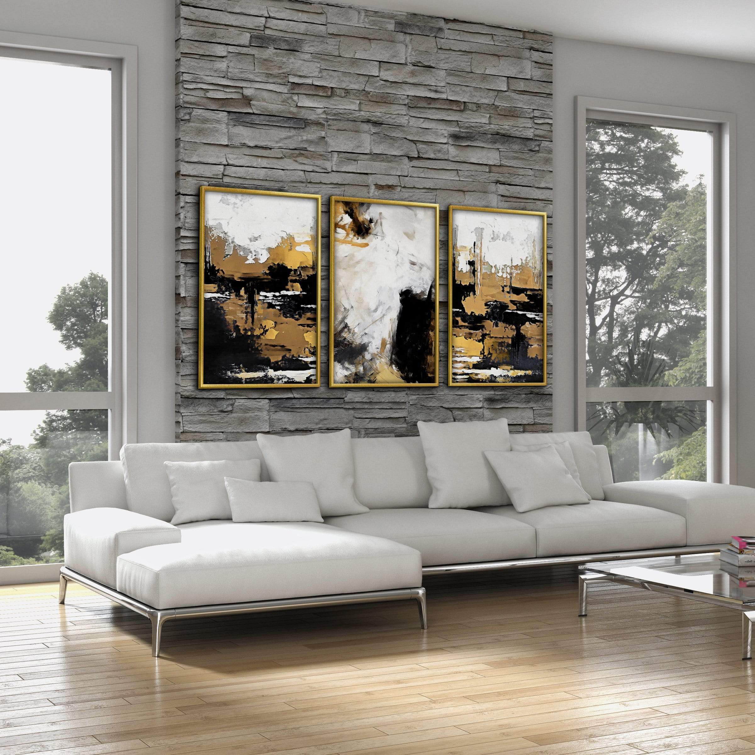 Painted Bronze Canvas Art Clock Canvas