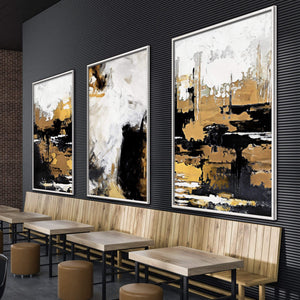 Painted Bronze Canvas Art Clock Canvas