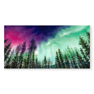 Painted Northern Lights Oil Painting Oil Clock Canvas