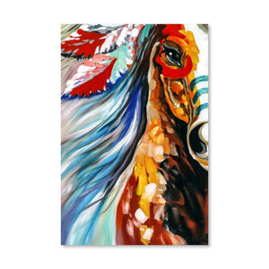 Painted Stallion Oil Painting Oil Clock Canvas