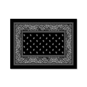 Paisley Bandana - Black Canvas Art Clock Canvas
