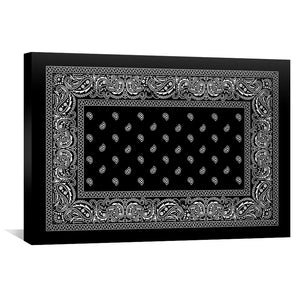 Paisley Bandana - Black Canvas Art 45 x 30cm / Unframed Canvas Print Clock Canvas