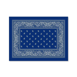 Paisley Bandana - Blue Canvas Art Clock Canvas