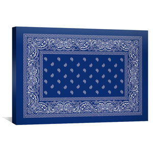 Paisley Bandana - Blue Canvas Art 45 x 30cm / Unframed Canvas Print Clock Canvas