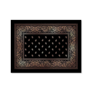 Paisley Bandana - Gold Canvas Art Clock Canvas