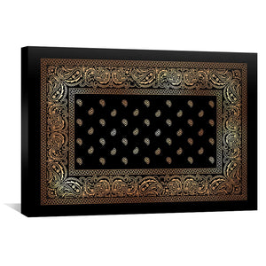 Paisley Bandana - Gold Canvas Art 45 x 30cm / Unframed Canvas Print Clock Canvas