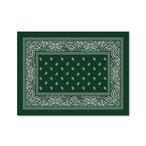 Paisley Bandana - Green Canvas Art Clock Canvas