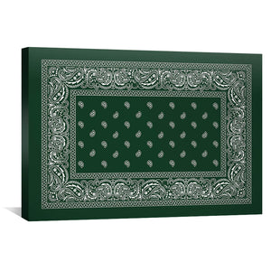 Paisley Bandana - Green Canvas Art 45 x 30cm / Unframed Canvas Print Clock Canvas
